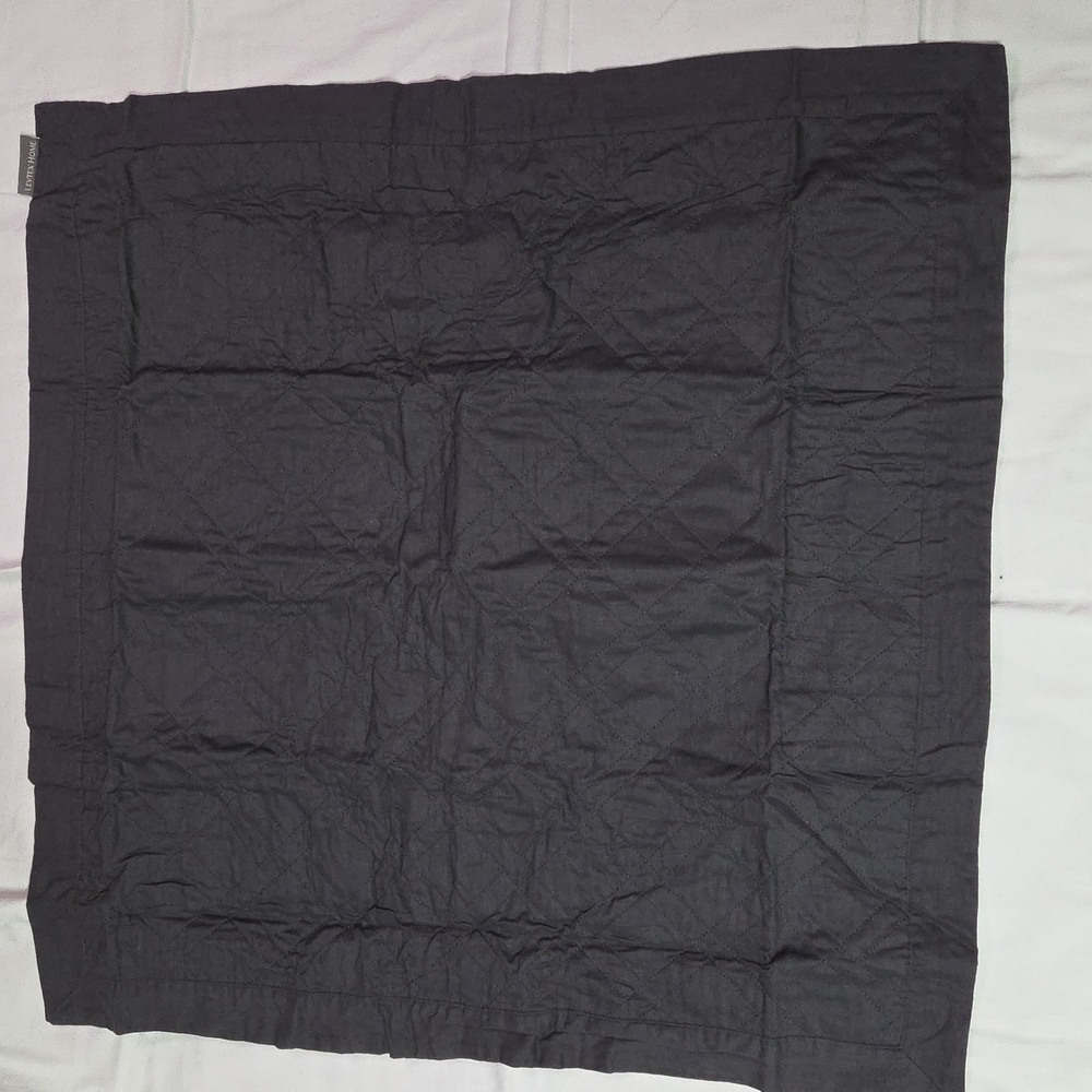 Pair of Levtex Home Linen /Cotton Sasha Linen Charcoal Euro Sham. 26”x 26”